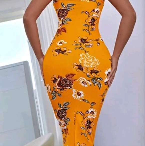 Floral Print Midi Bodycon Cami Dress - Picture 4 of 7